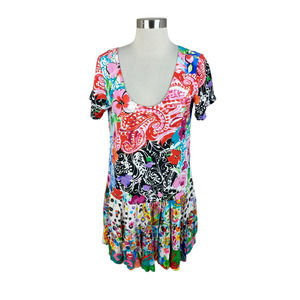 JAMS WORLD Paisley Rose Tiered Sundress Rayon PARO Multicolor Small Hawaiian